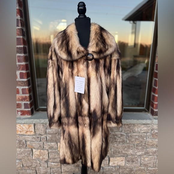 L/XL RARE German Sable Fitch Fur Swing Coat Maximilian Furs Modern Genuine Fur - Picture 1 of 14
